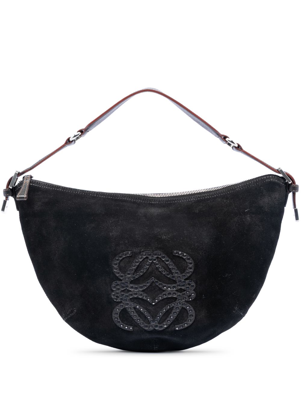 2005 Suede Studded Anagram hobo bag