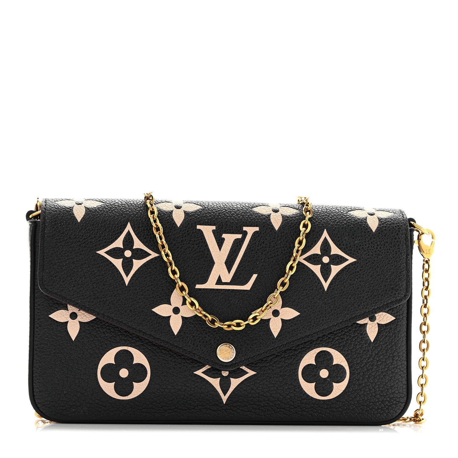 Louis Vuitton Empreinte Monogram Giant Felicie Pochette Black Beige