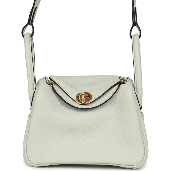 Hermes Mini Lindy II Gris Platine Clemence Gold Hardware