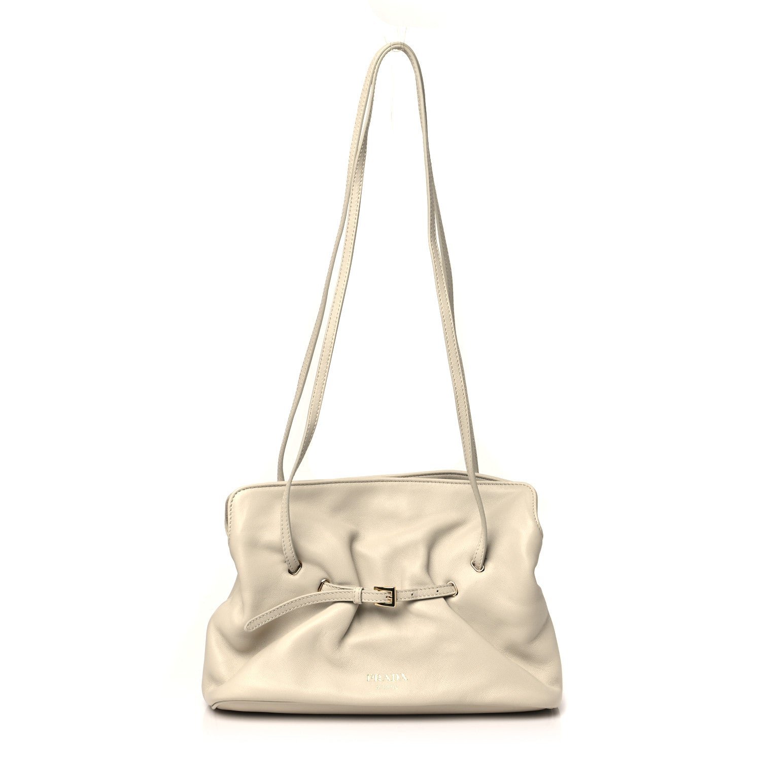 Prada Nappa Small Dada Shoulder Bag Ivory