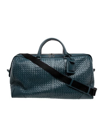 Leather Intrecciato Weekender Bag