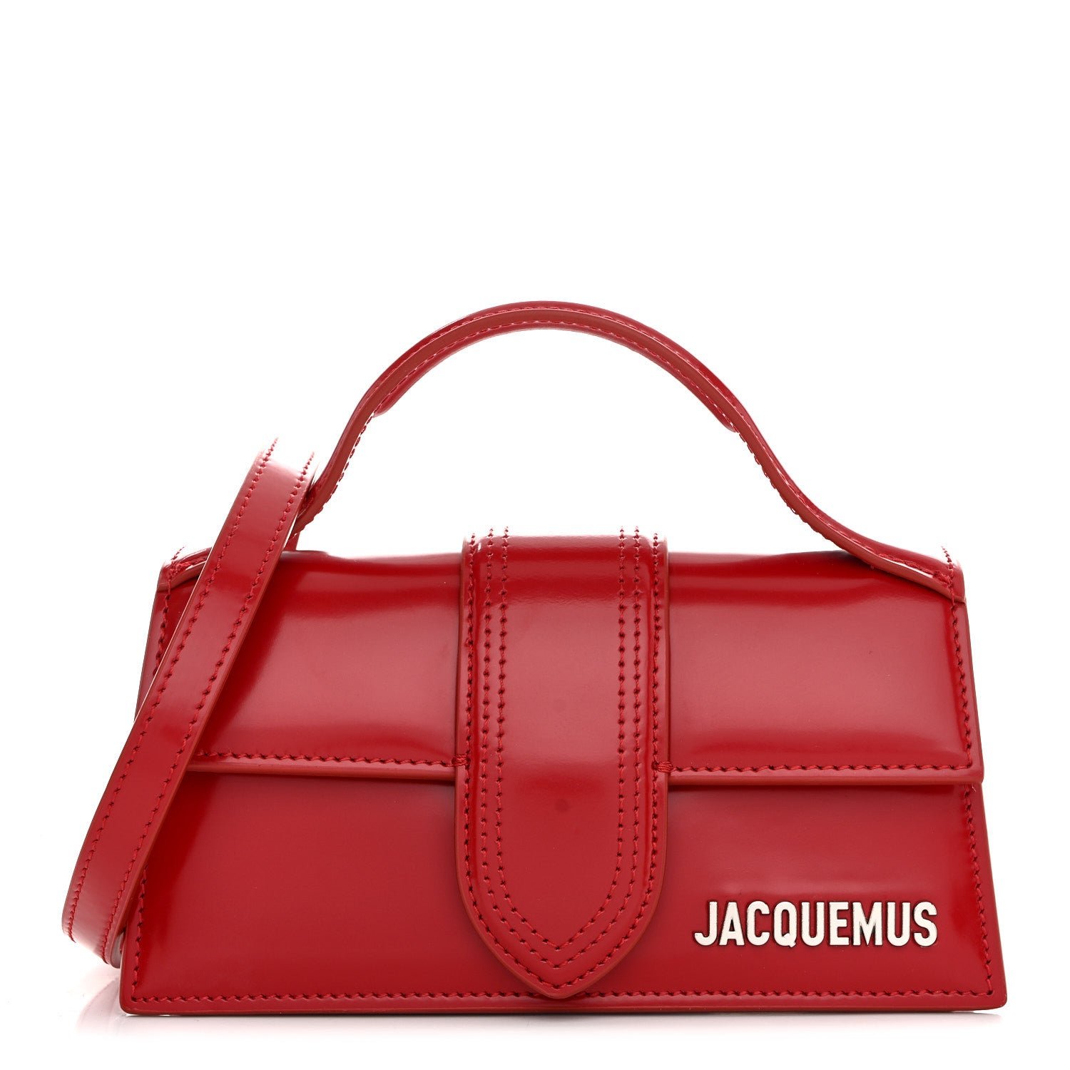 Jacquemus Glazed Calfskin Le Bambino Red