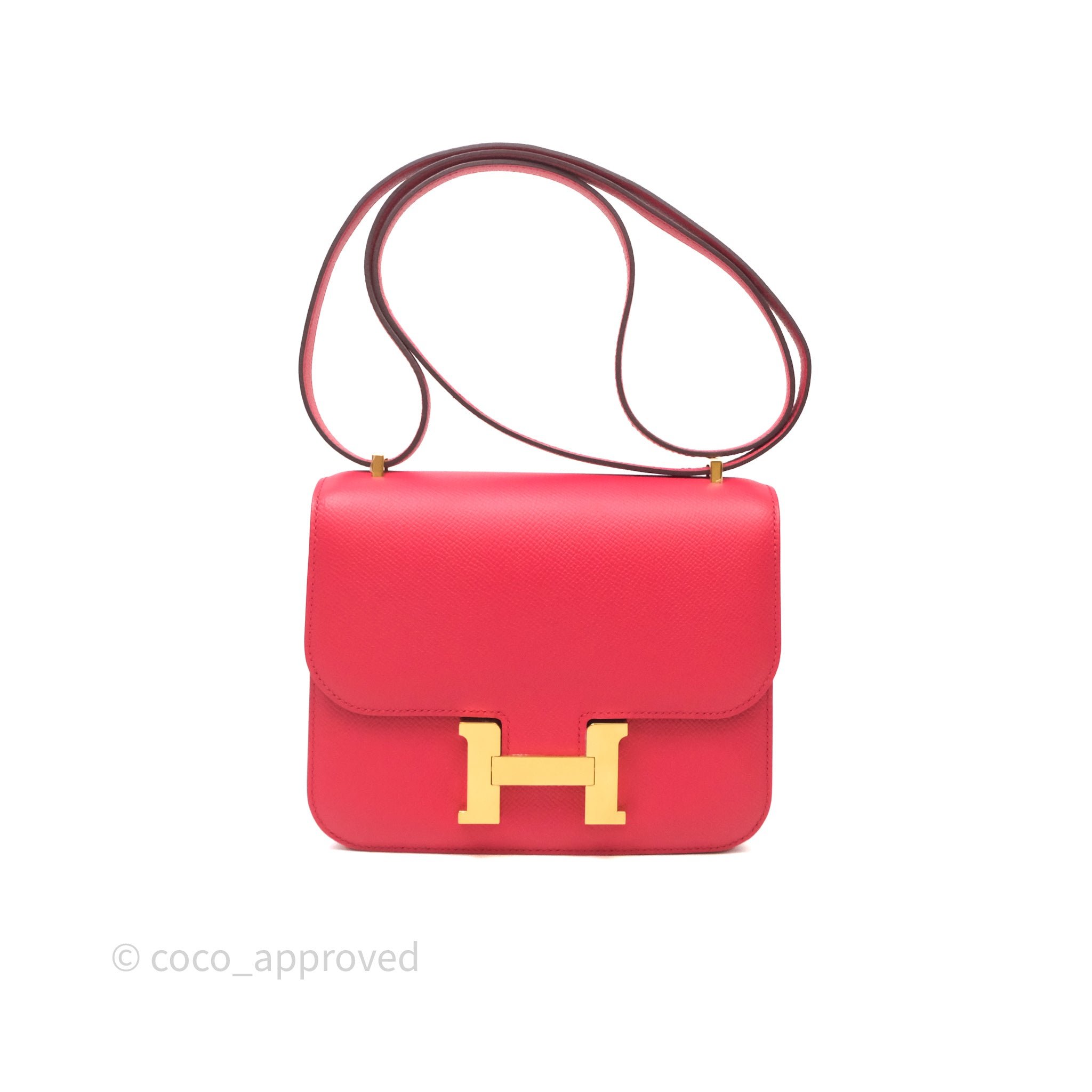 Hermès Mini Constance 19 Rose Jaipur T5 Epsom Gold Hardware
