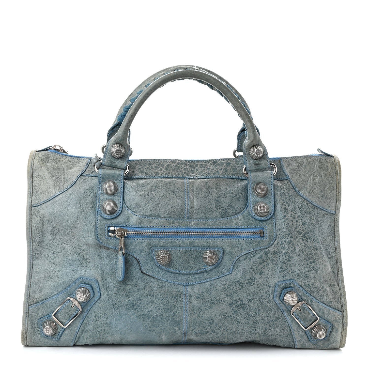 Balenciaga Agneau Giant 21 Silver Hardware Work Bleu Layette