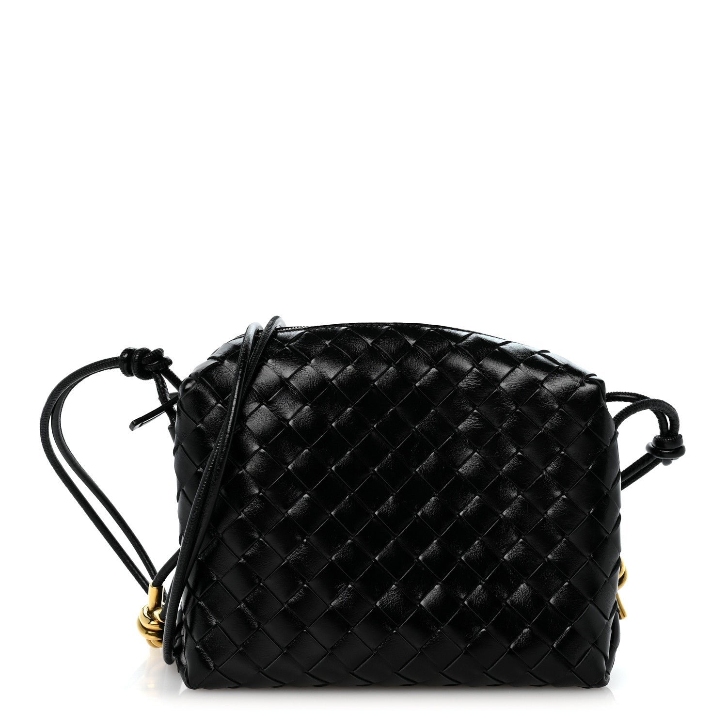 Bottega Veneta Polished Nappa Intrecciato Knot Small Loop Camera Bag Space