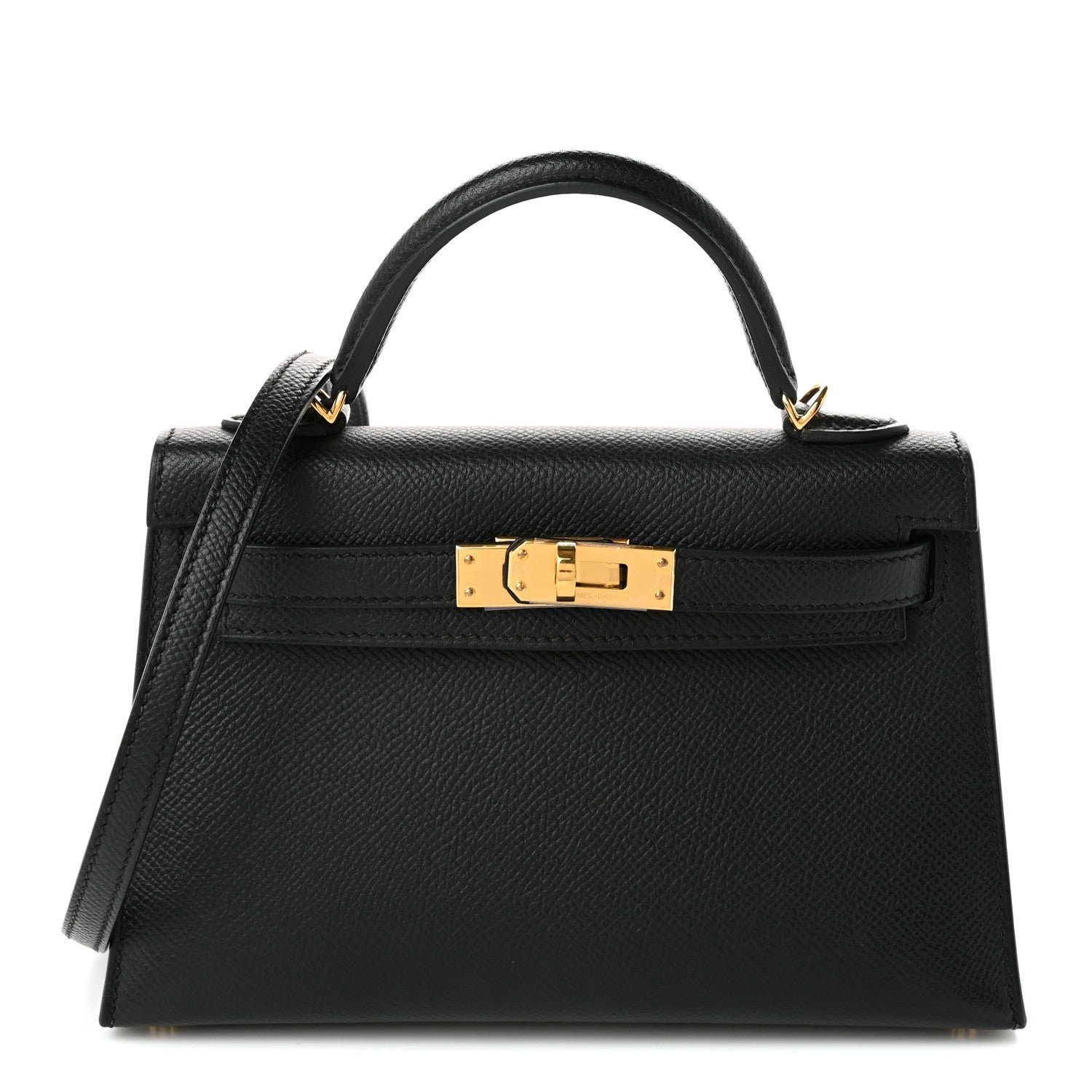 Hermes Epsom Mini Kelly Sellier 20 Black Black