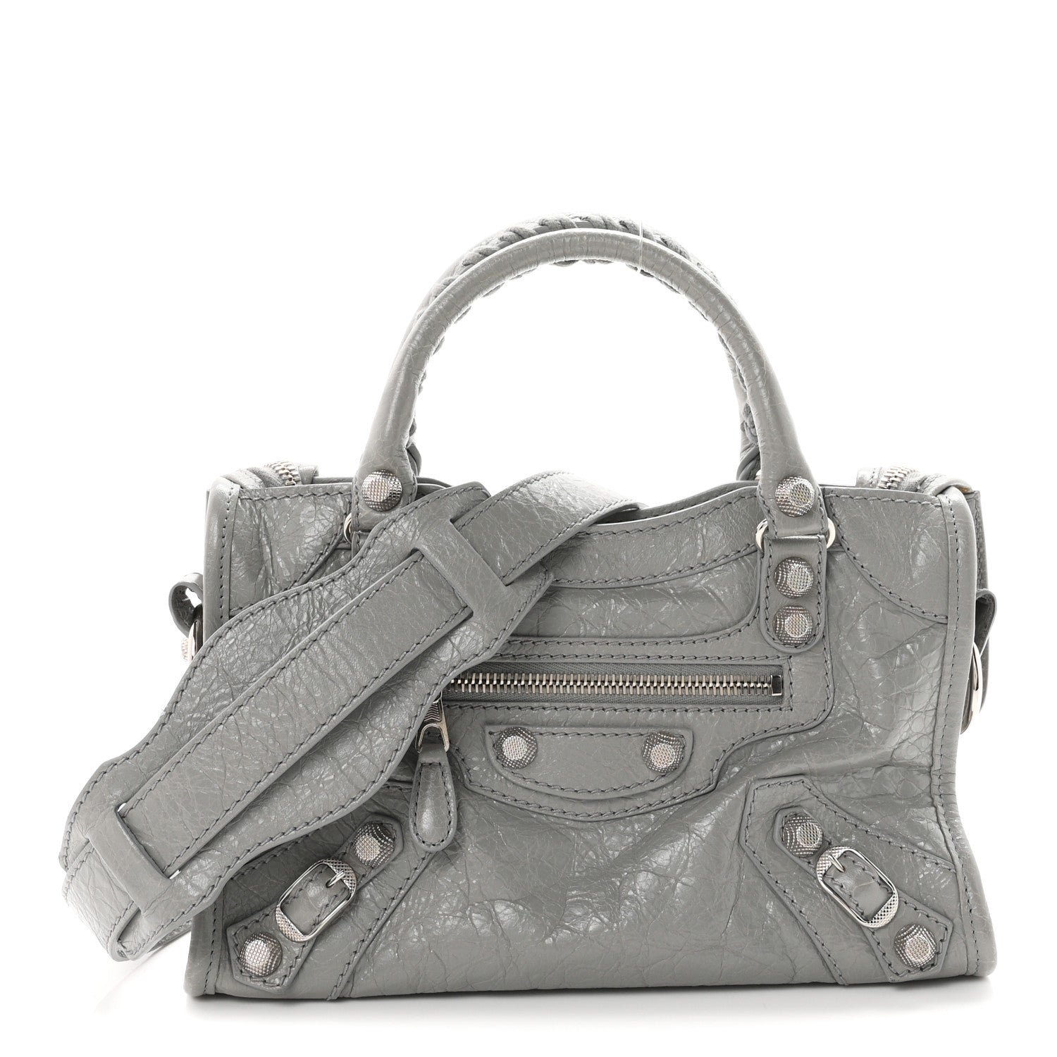 Balenciaga Agneau Giant 12 Silver Hardware Mini City Gris Haussmannien