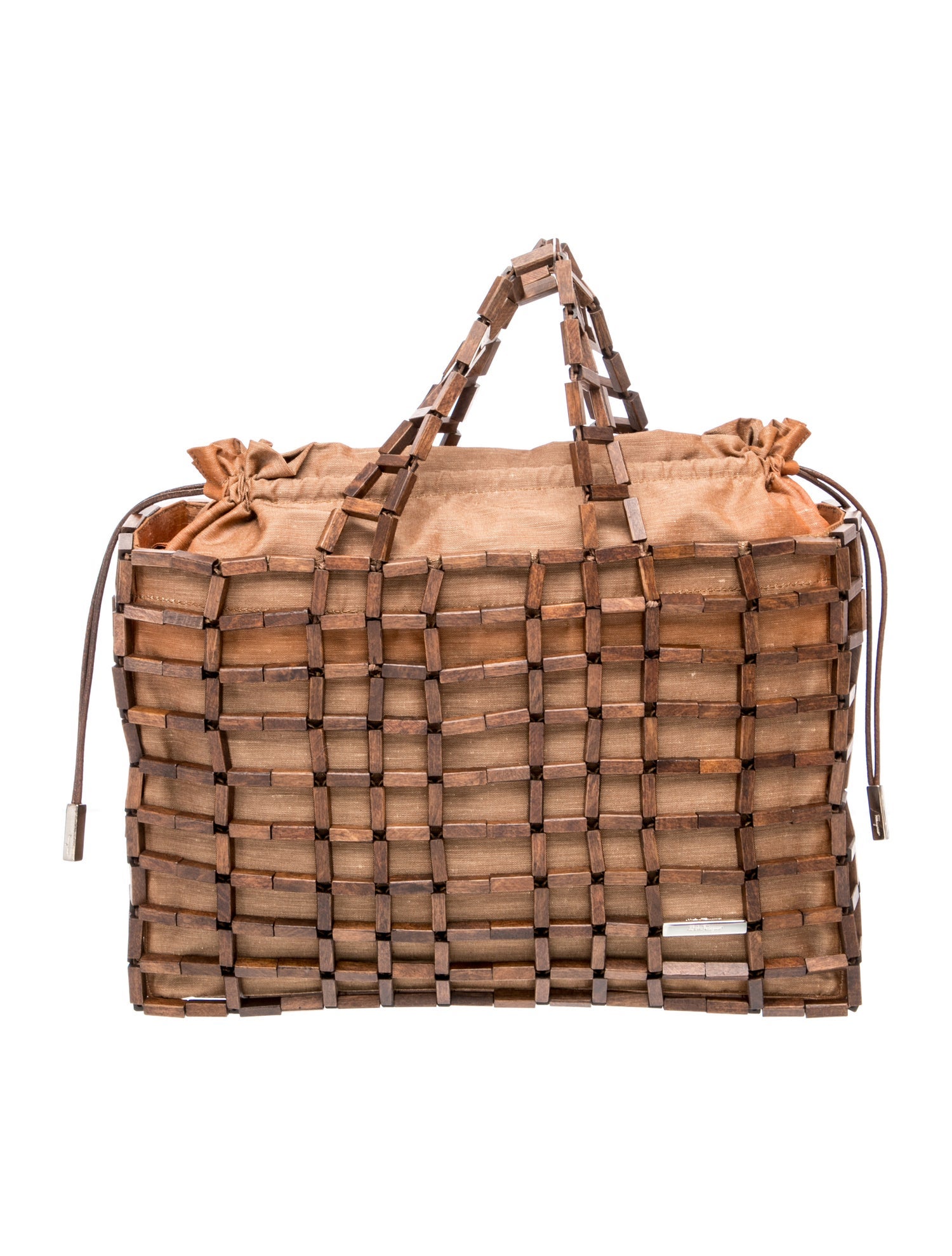Wood Top Handle Bag
