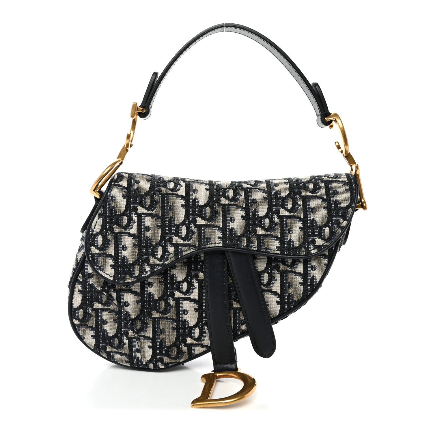 Christian Dior Oblique Mini Saddle Bag Blue