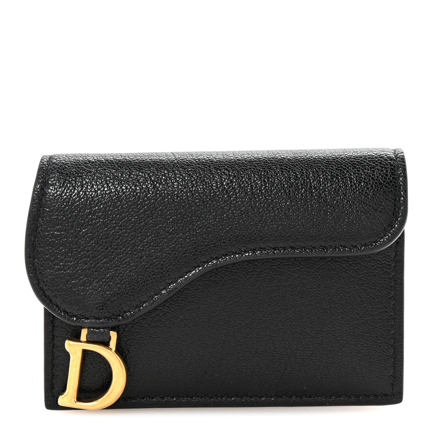 Dior Goatskin Saddle Card Holder Black