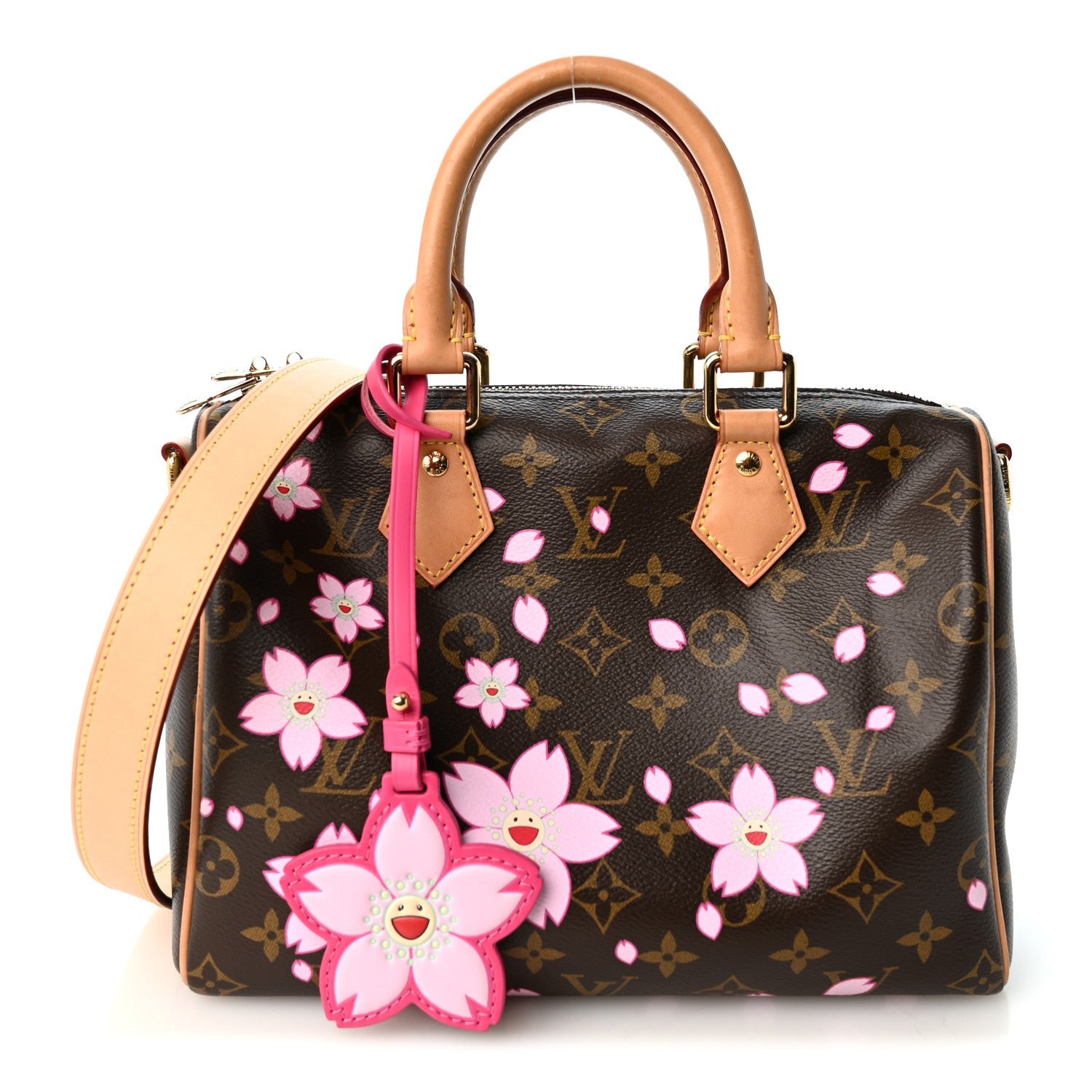 Louis Vuitton LV X TM Monogram Cherry Blossom Speedy Bandouliere 25 Sakura Brown