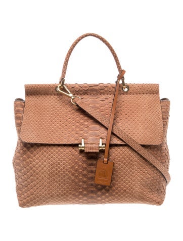 Snakeskin Top Handle Bag