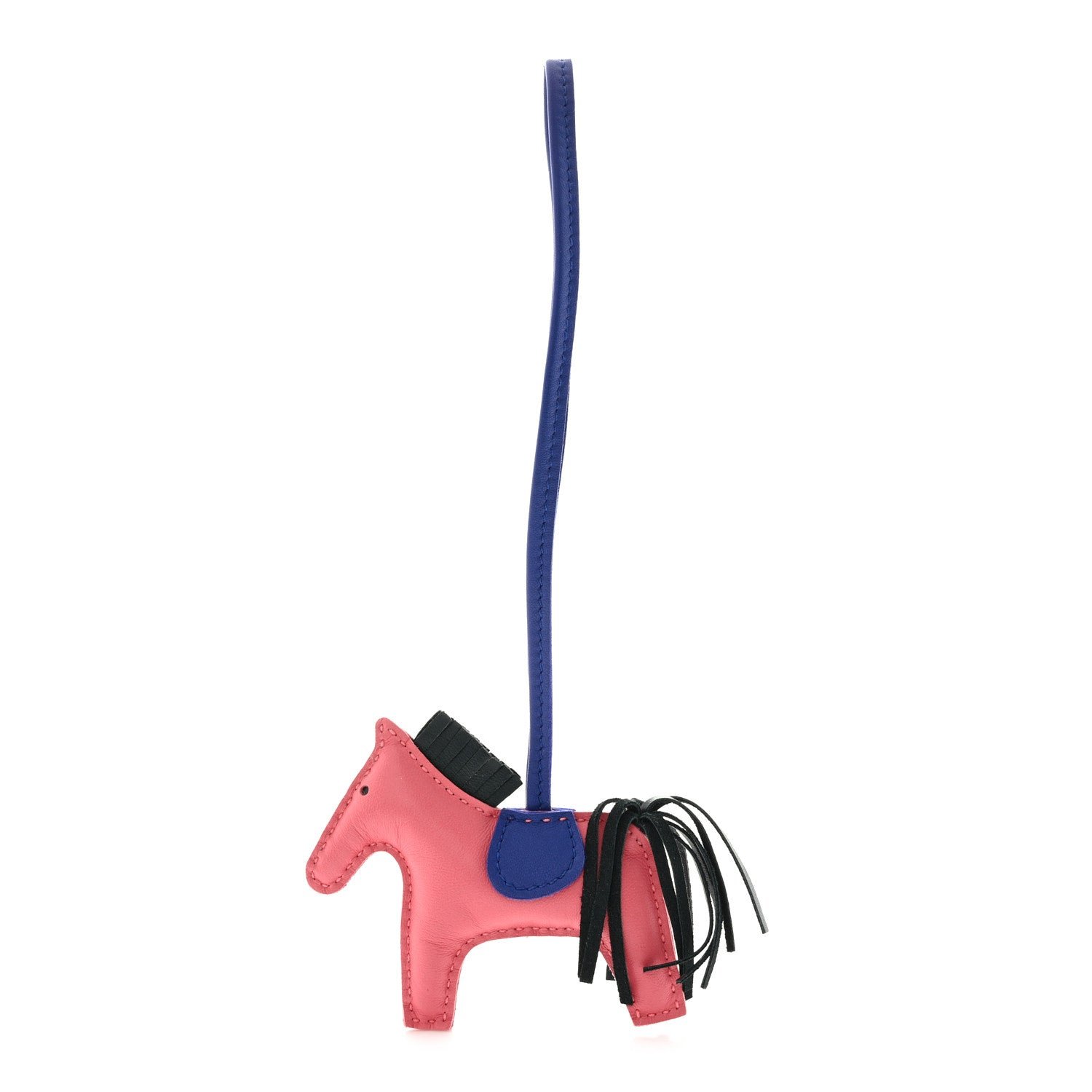 Hermes Milo Lambskin Grigri Rodeo Horse Bag Charm PM Rose Azalee Vert Cypress Bleu Electrique