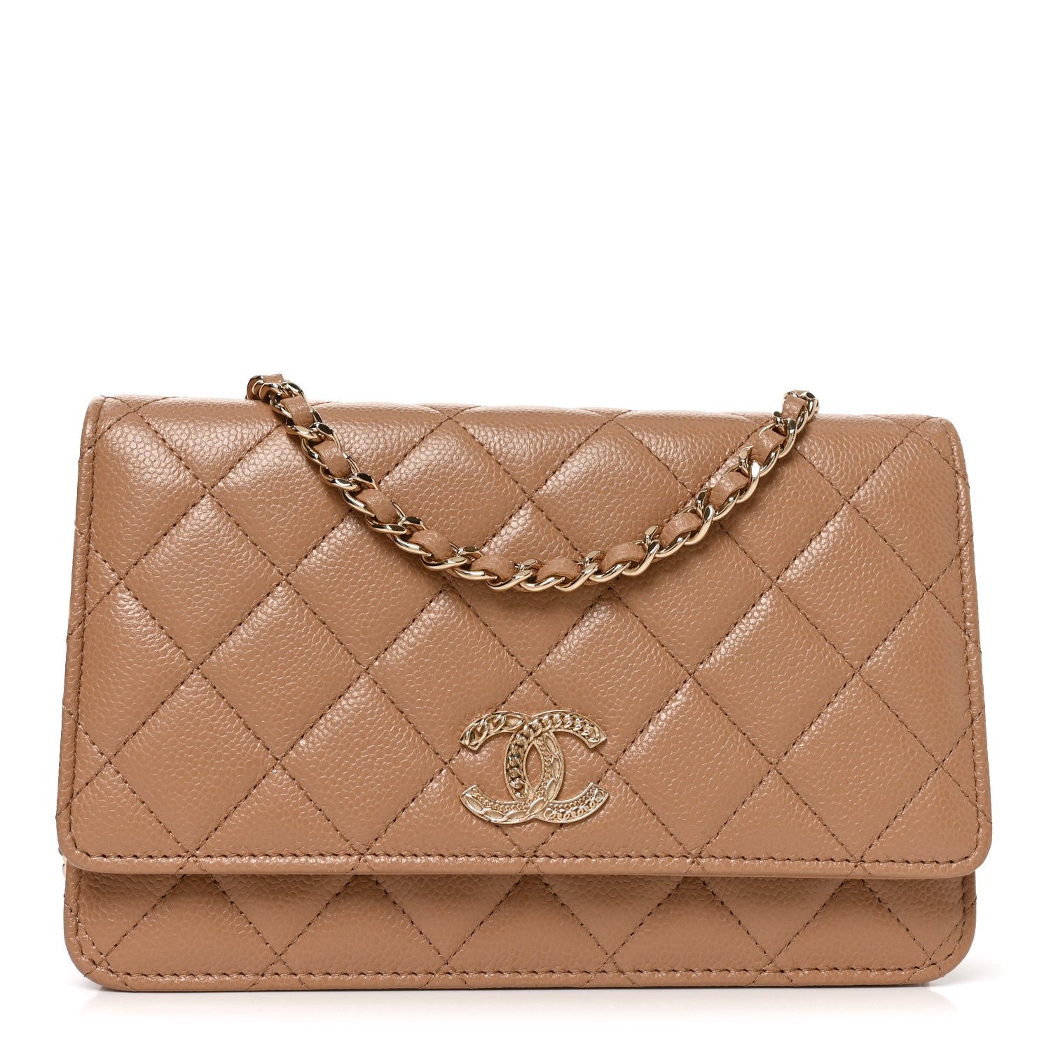Chanel Caviar Quilted Multi Chain Wallet On Chain WOC Beige