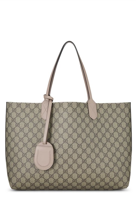 Gucci Pink Original GG Supreme Reversible Tote