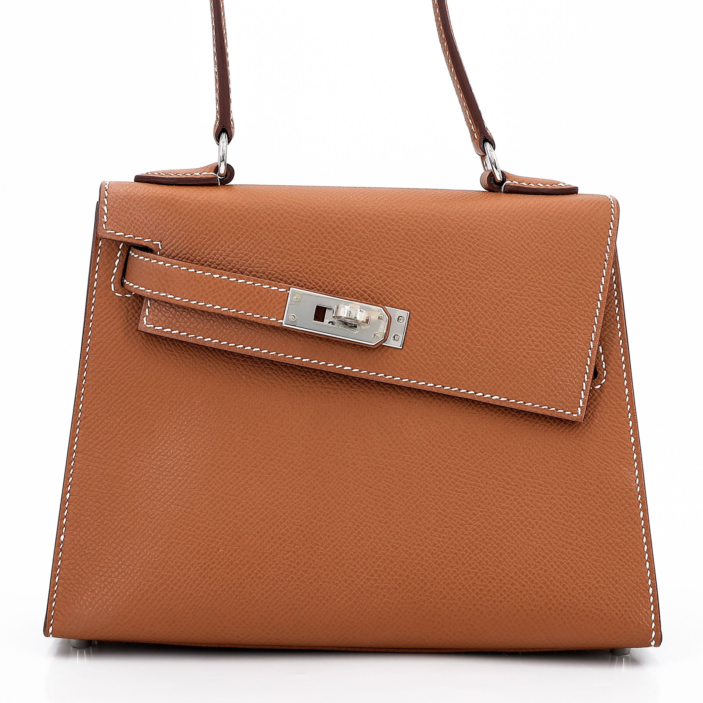 Hermes Excellent ( Rank SA ) HERMÈS Limited Edition Kelly 20 en Desordre Gold (37) Epsom Palladium hardware W (2024)