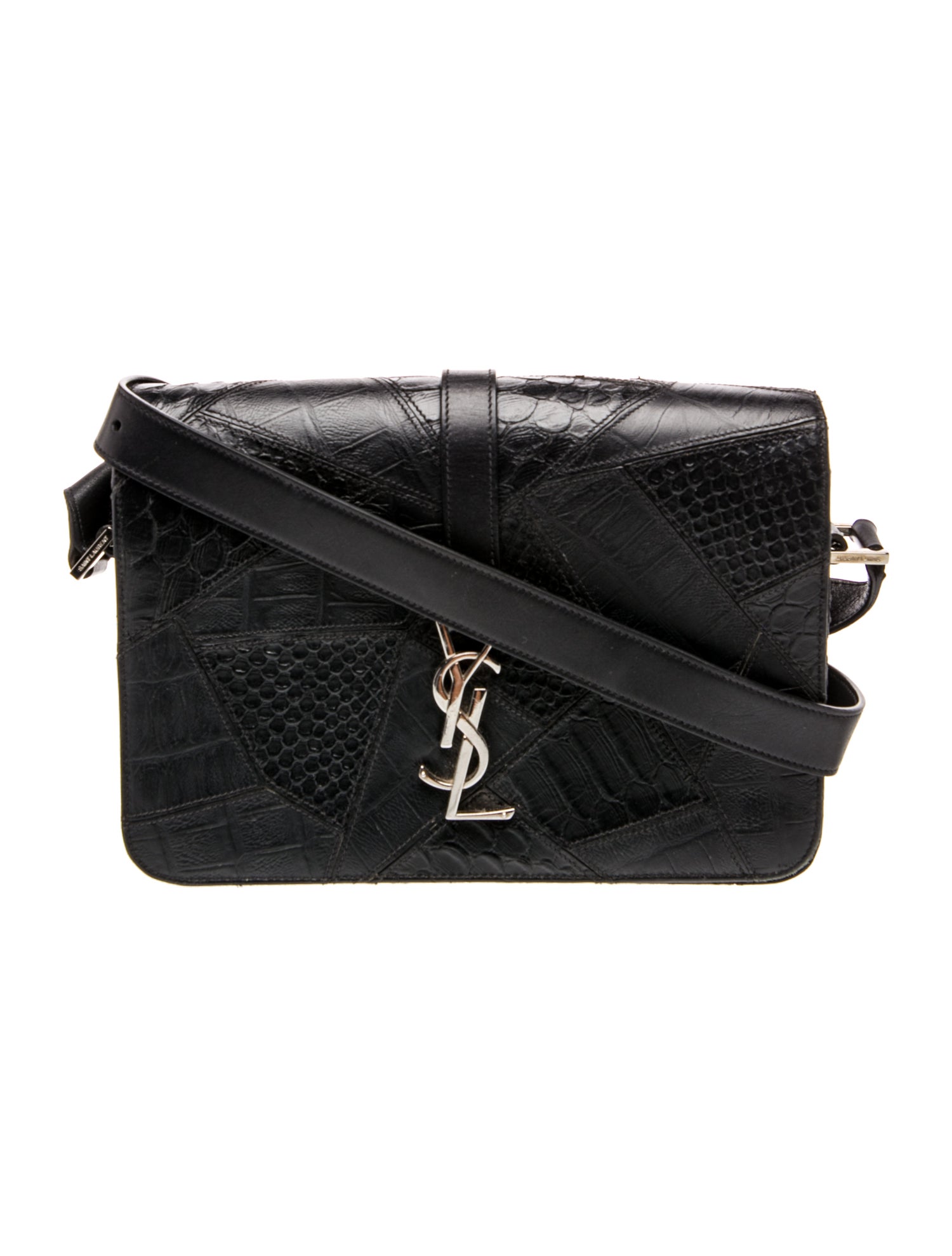 Saint Laurent Embossed Leather Patchwork Université Bag