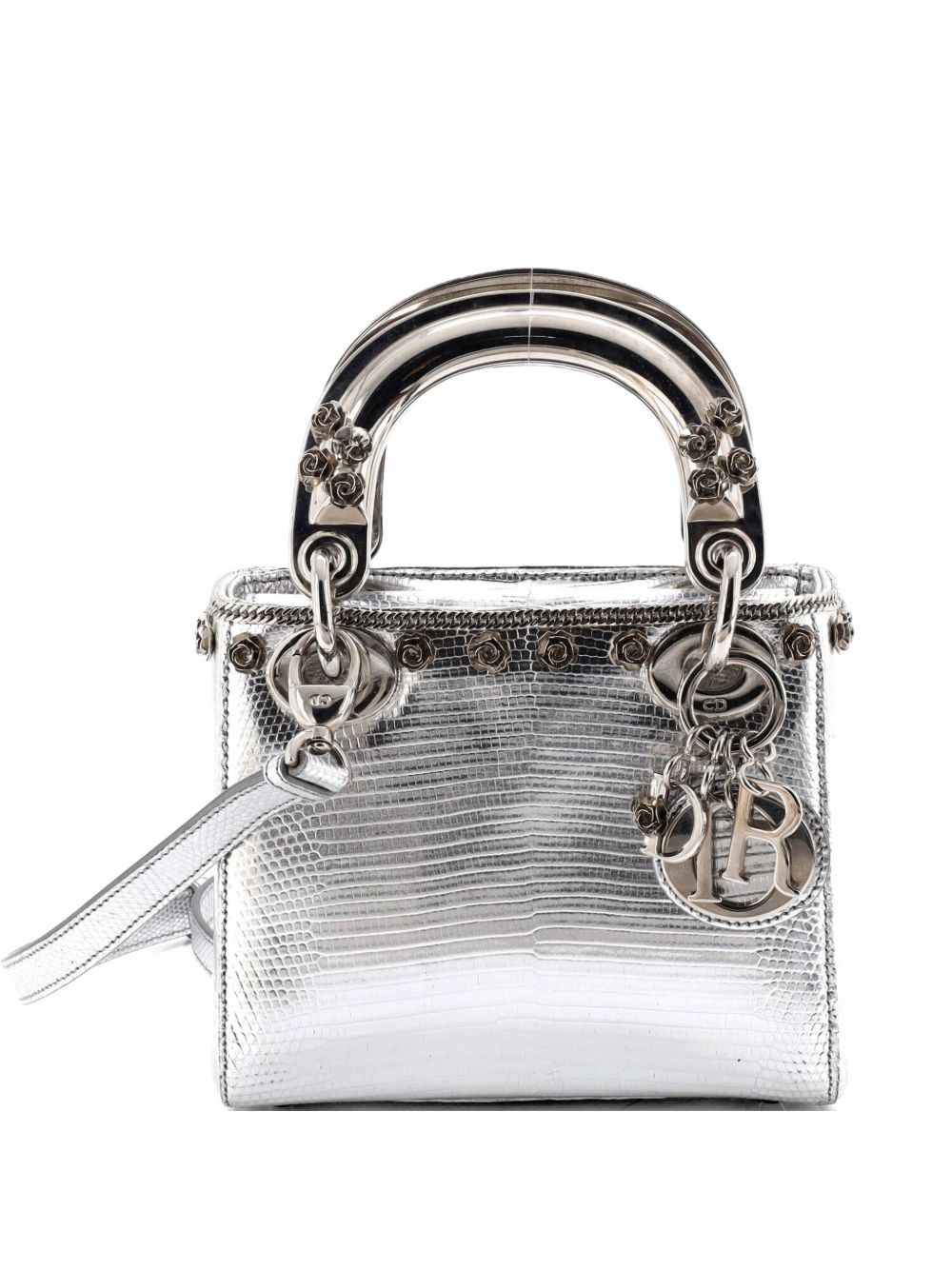 Lady Dior Bag Lizard with Metal Applique Mini satchel