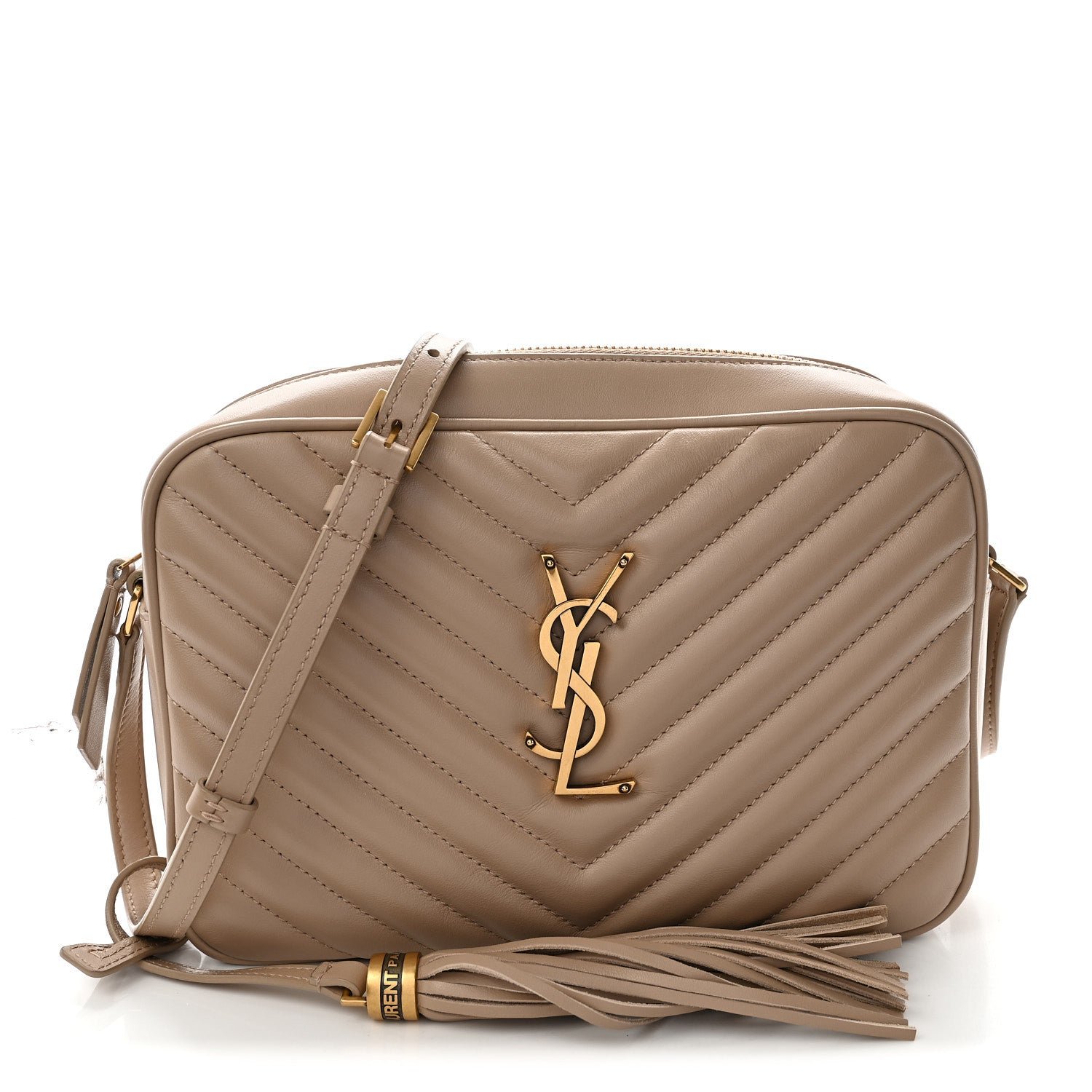 Calfskin Matelasse Monogram Lou Camera Bag Dark Beige