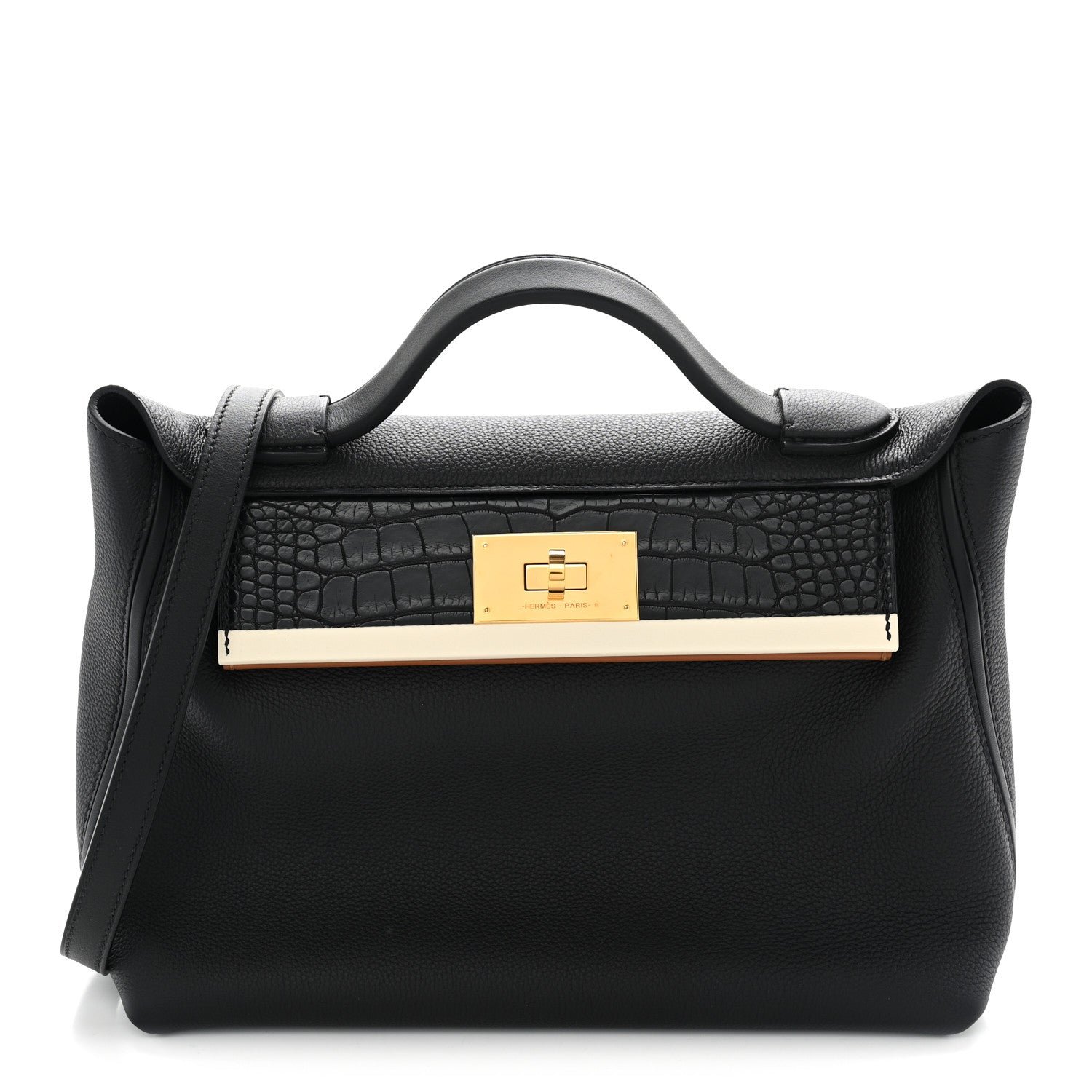 Hermes Hermes Togo Matte Alligator Swift Touch 24/24 29 Black Nata Gold