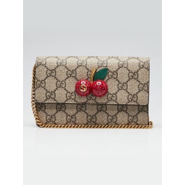 Gucci Beige/Red GG Coated Canvas/Leather Cherries Crossbody Bag