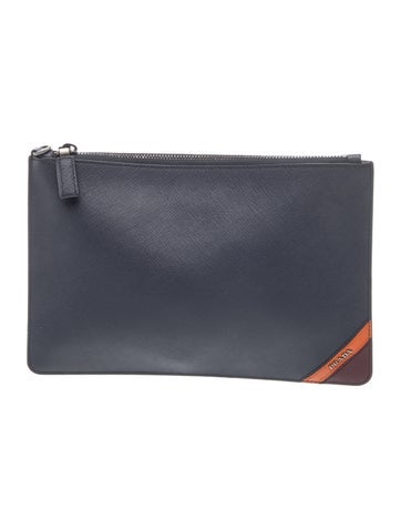 Saffiano Leather Clutch