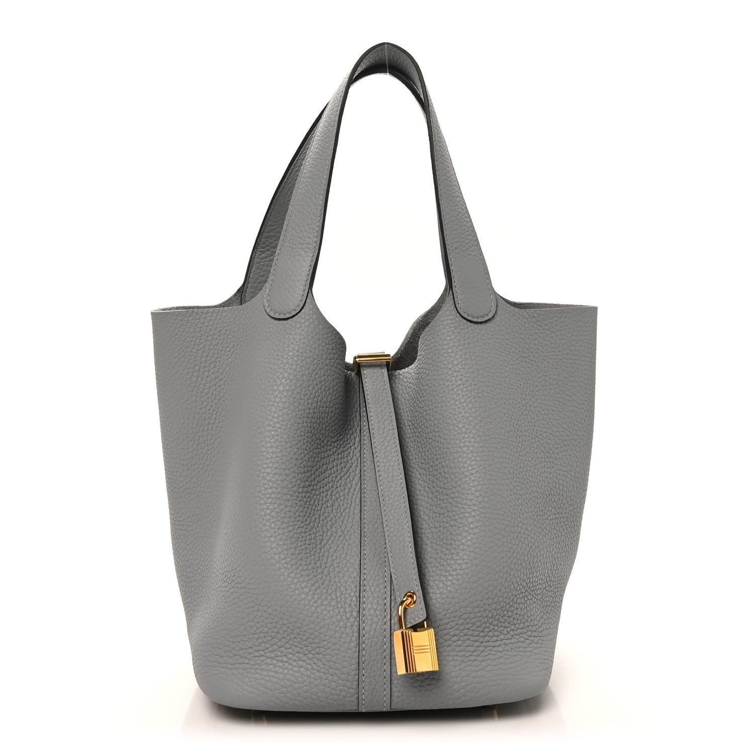 Hermes Taurillon Clemence Picotin Lock 22 MM Gris Pantin