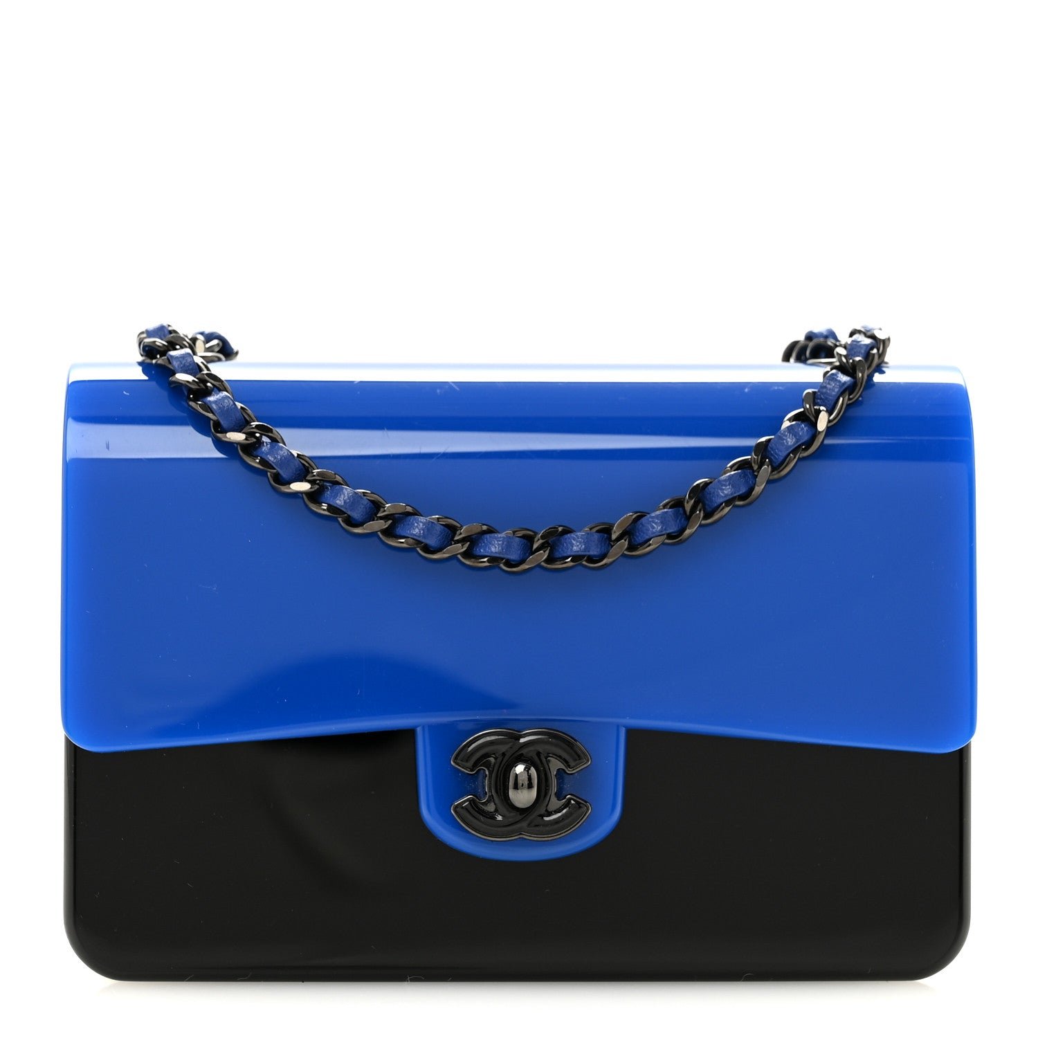 Chanel Plexiglass Plexi Coco Bag Black Blue
