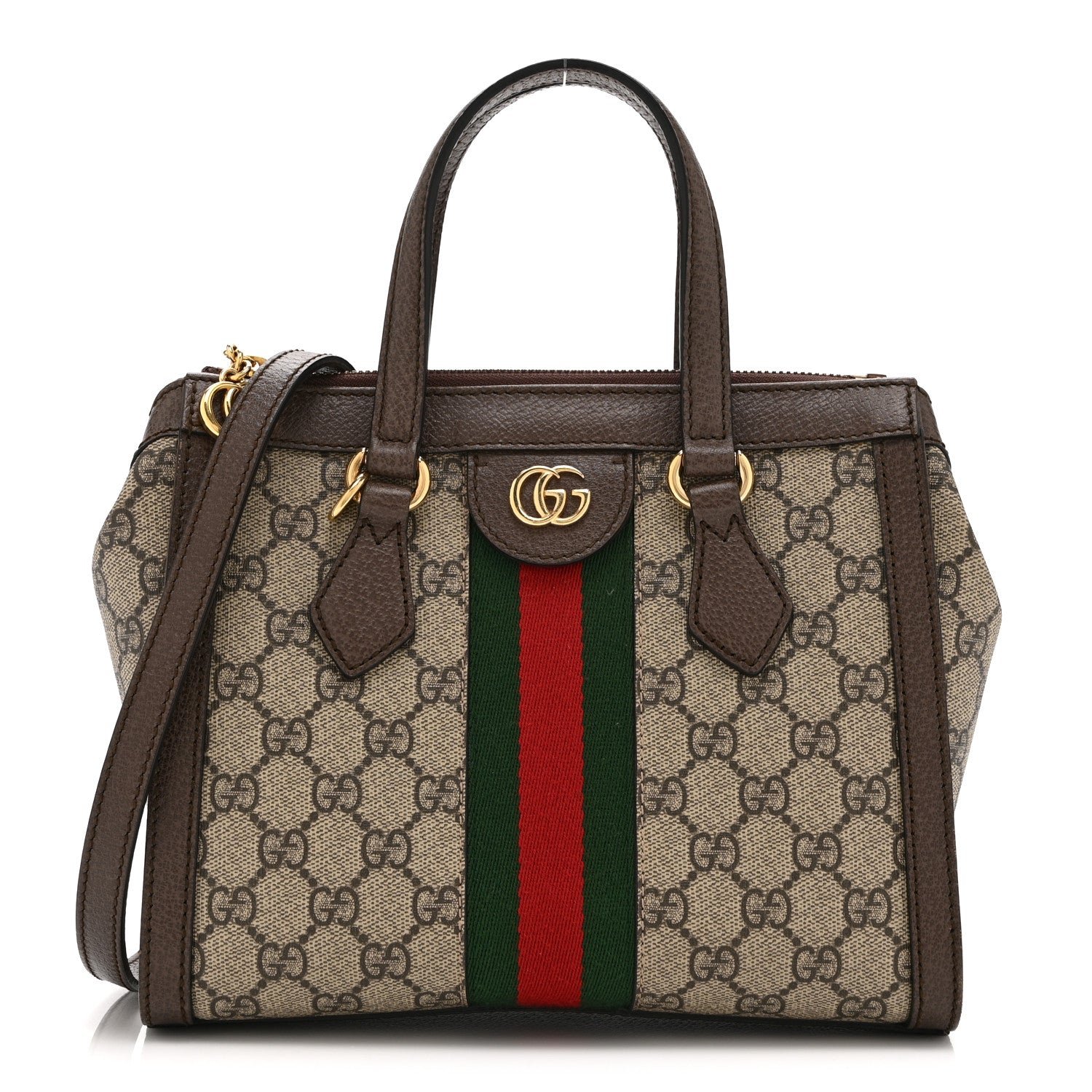 Gucci GG Supreme Monogram Small Ophidia Tote Bag Brown