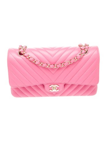 Classic Medium Chevron Double Flap Bag w/Tags