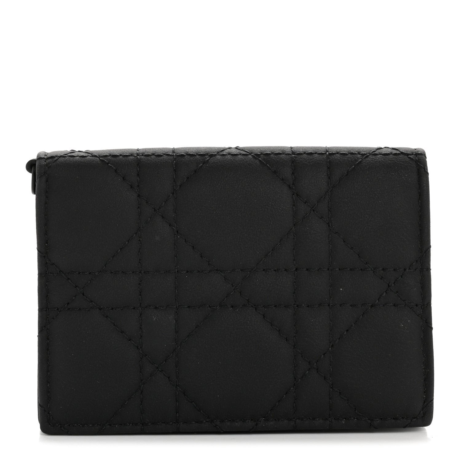 Dior Ultra Matte Calfskin Small Lady Dior Flap Card Holder Black