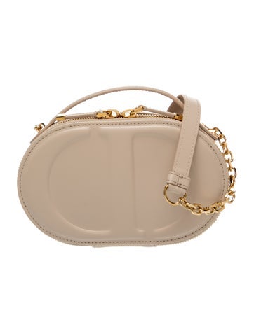 Leather CD Oval Crossbody Camera bag
