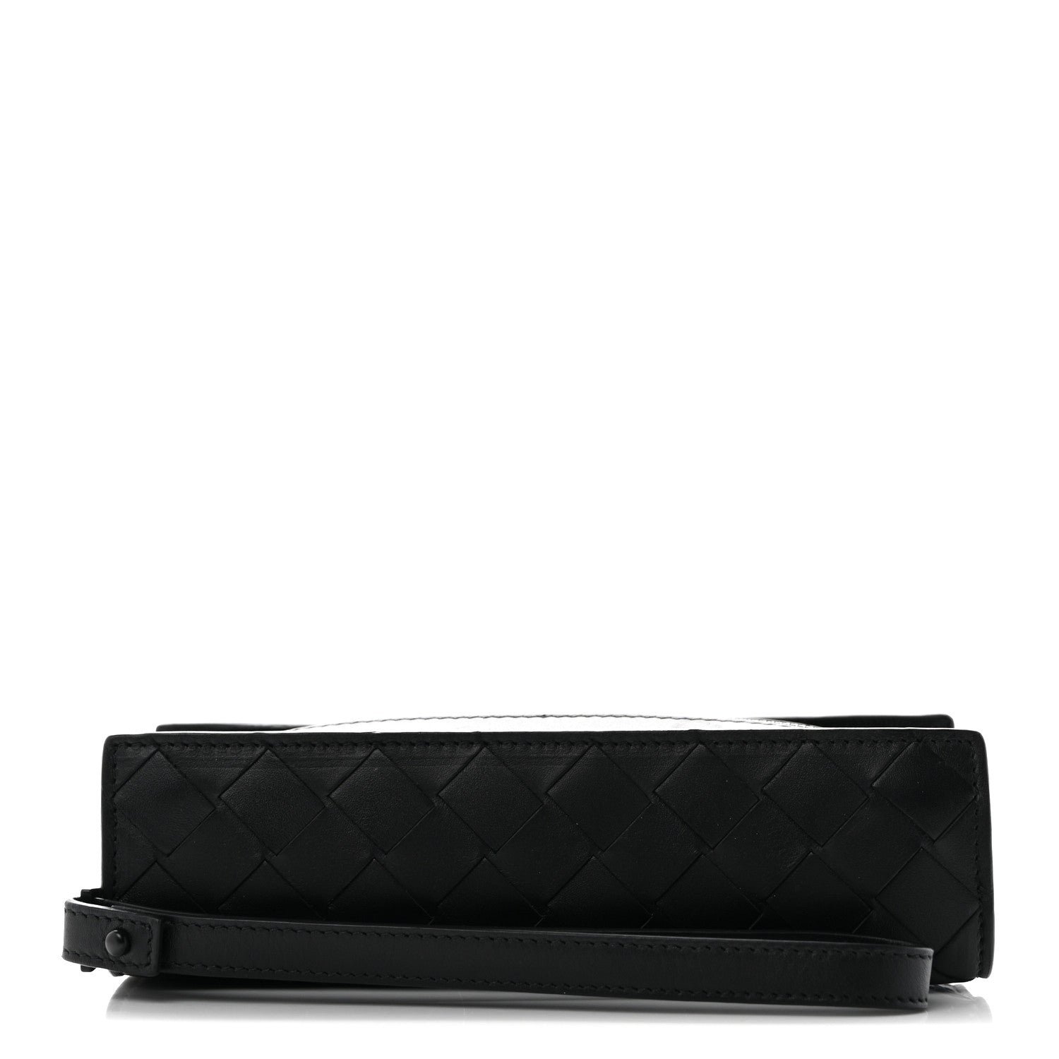 Bottega Veneta Nappa Maxi Intreccio Wristlet Pouch Black