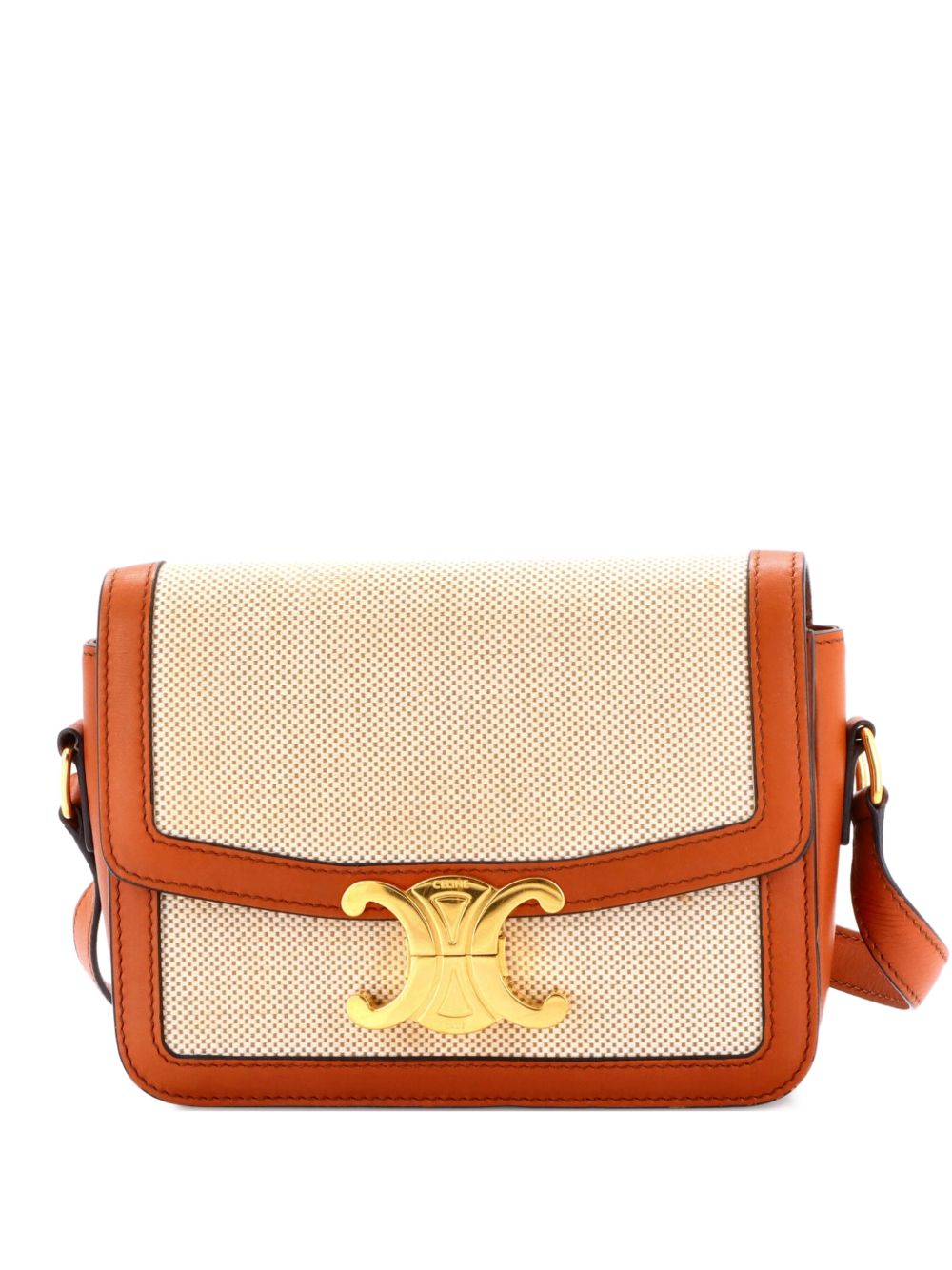 Triomphe Shoulder Bag Canvas with Leather Teen crossbody bag