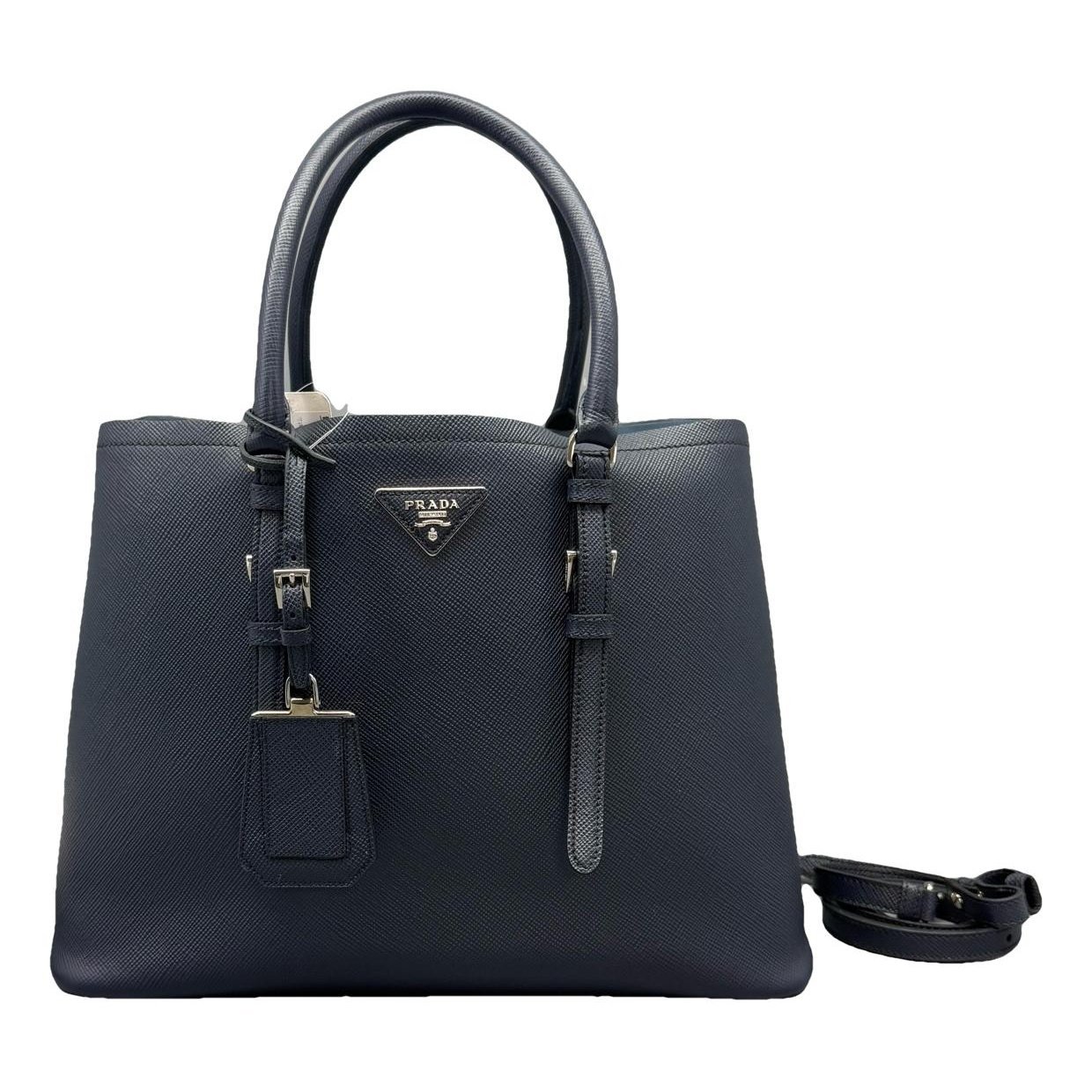 Double leather handbag
