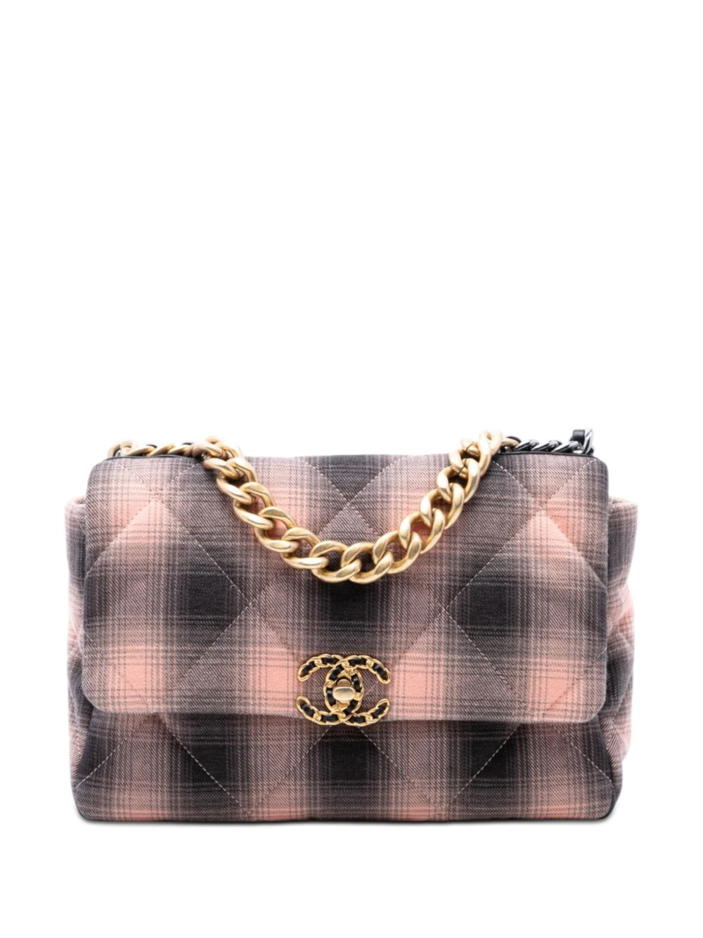 2021-2026 Large Cotton Check 19 Flap satchel