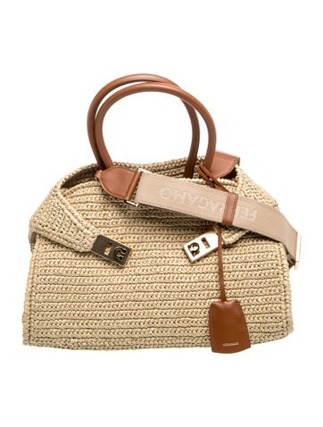 Raffia Top Handle Bag