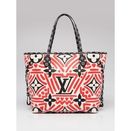 Louis Vuitton Limited Edition Cream/Red Monogram Canvas Crafty Neverfull MM NM Bag