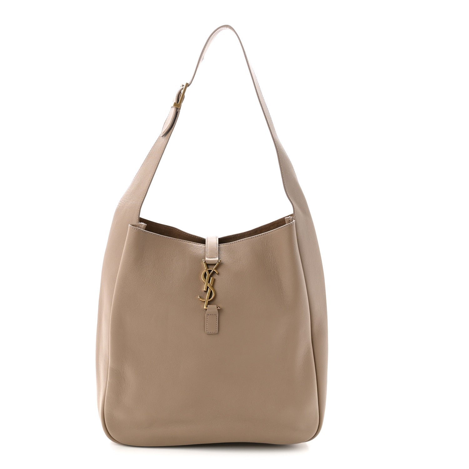 Saint Laurent Supple Calfskin Large Le 5 A 7 Soft Hobo Dusty Grey