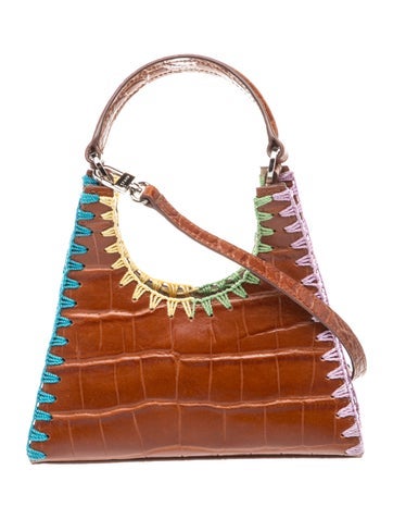 Embossed Leather Top Handle Bag