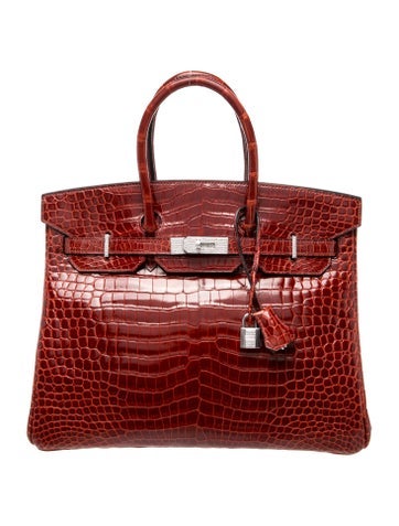 Hermes Shiny Porosus Crocodile 18K Diamond Birkin 35