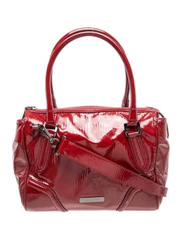 Burberry Patent Leather Top Handle Bag