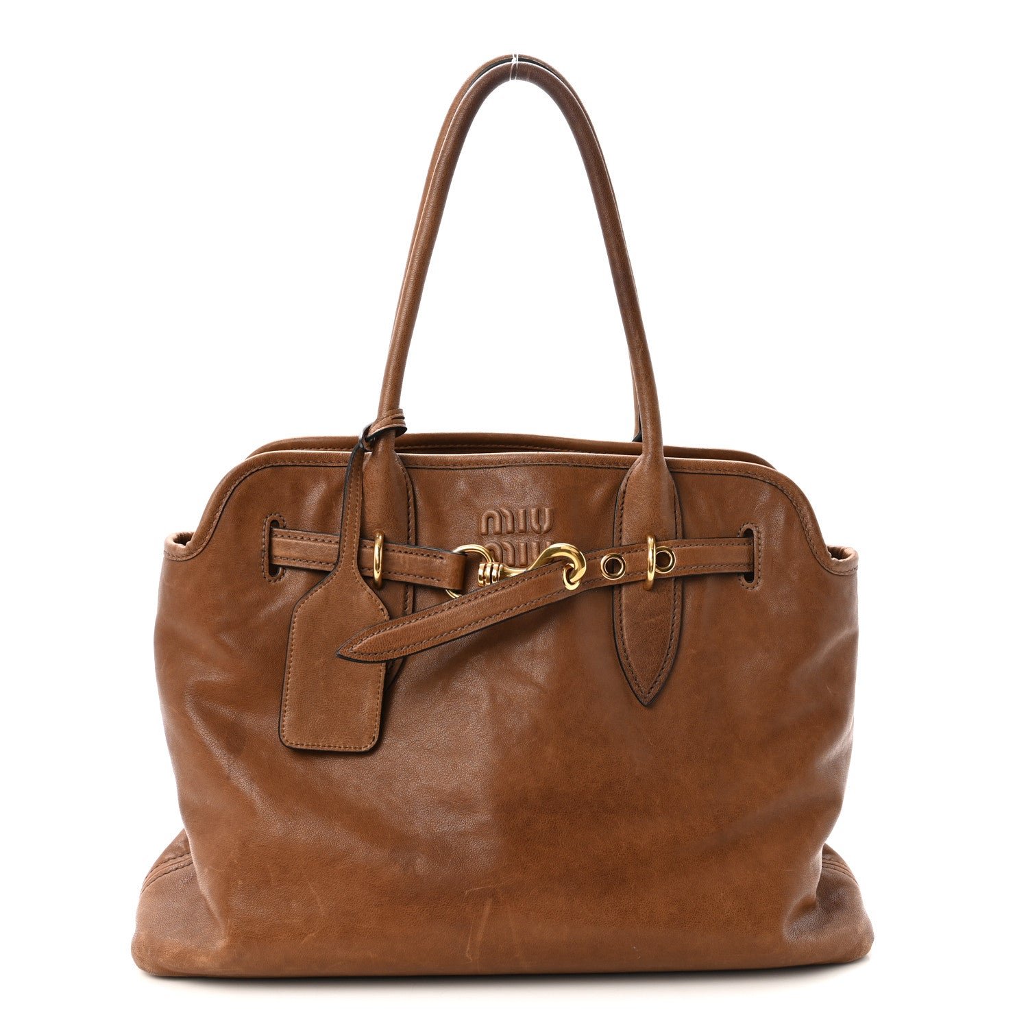 Miu Miu Nappa Aviator Medium Aventure Bag Rovere