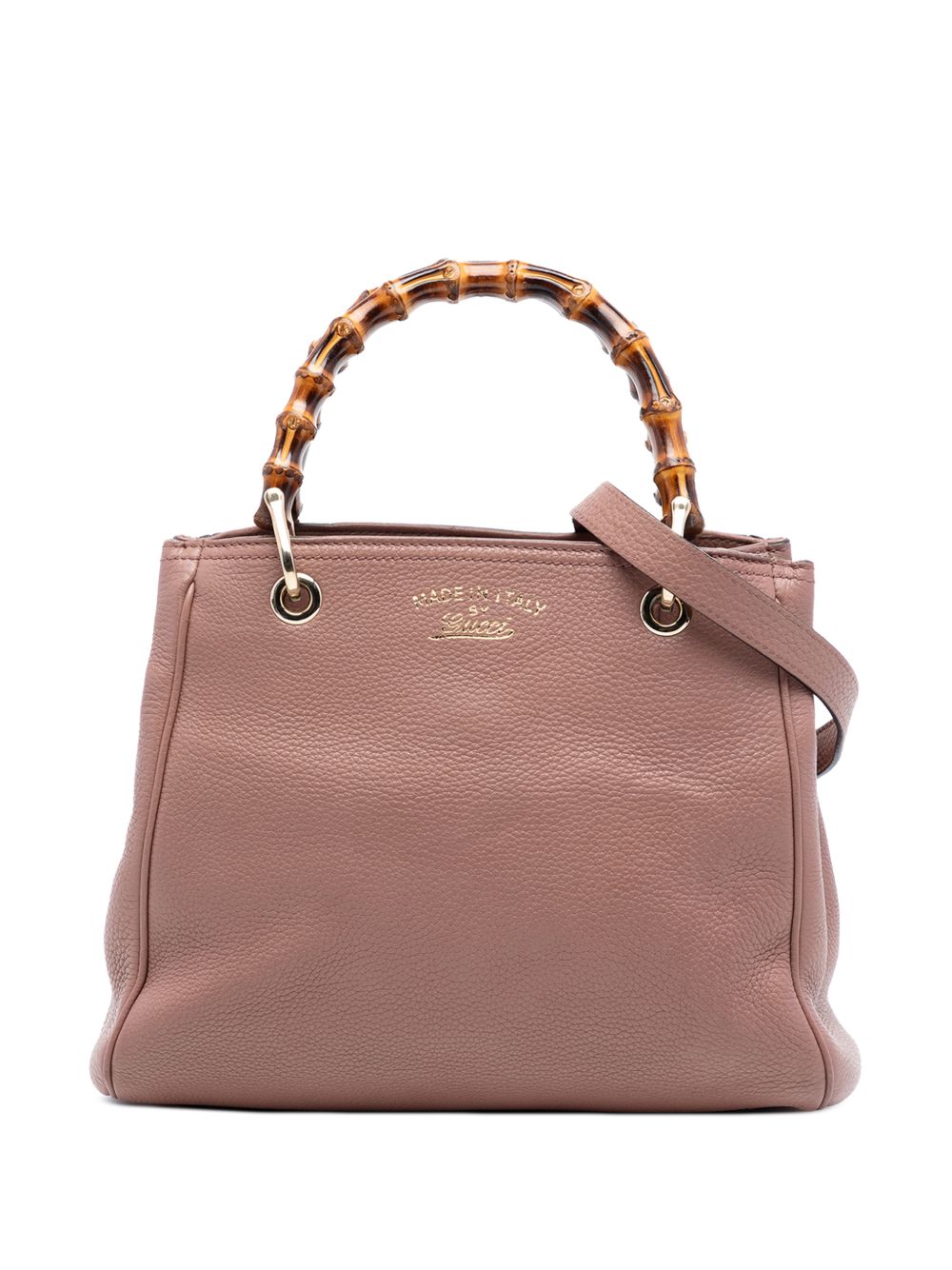 2016-2025 Small Calfskin Bamboo Shopper satchel