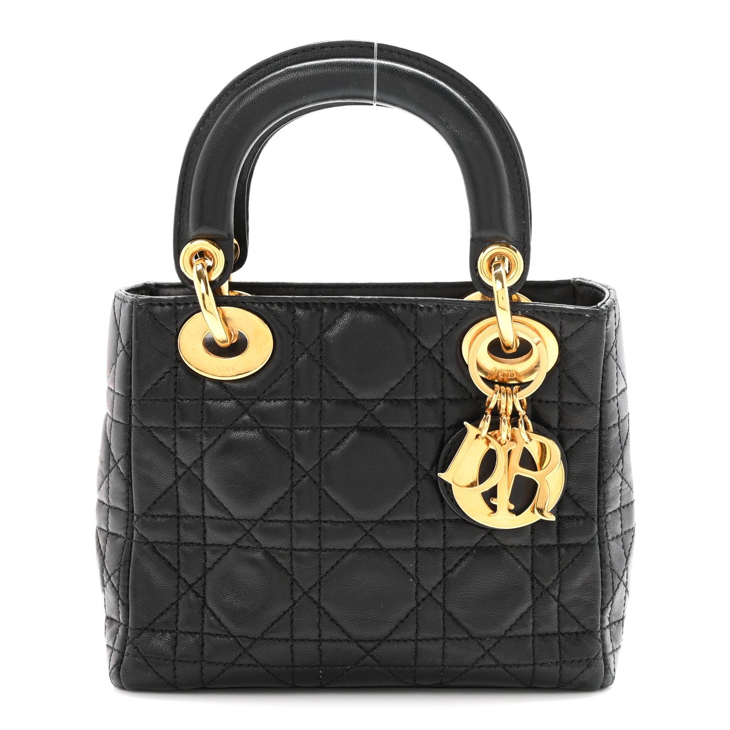 Christian Dior Lambskin Cannage Mini Lady Dior Black