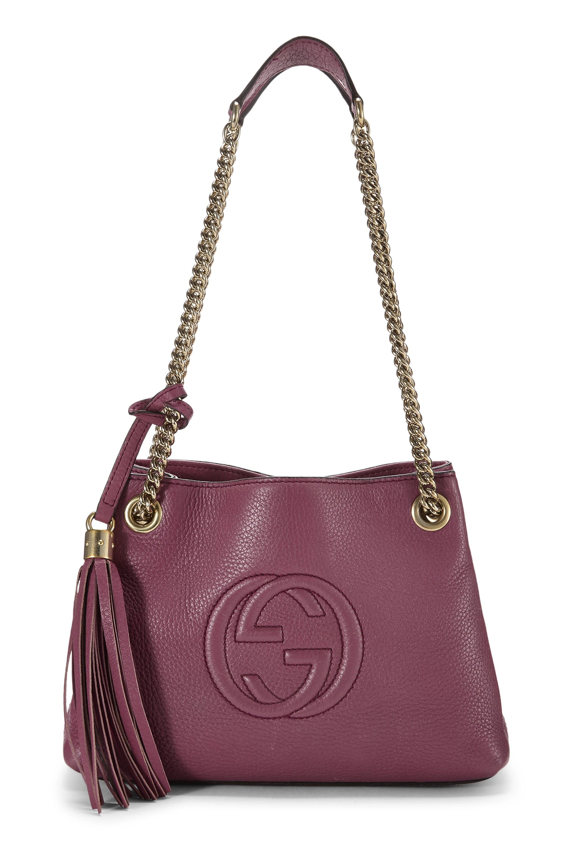Purple Leather Soho Chain Tote Small