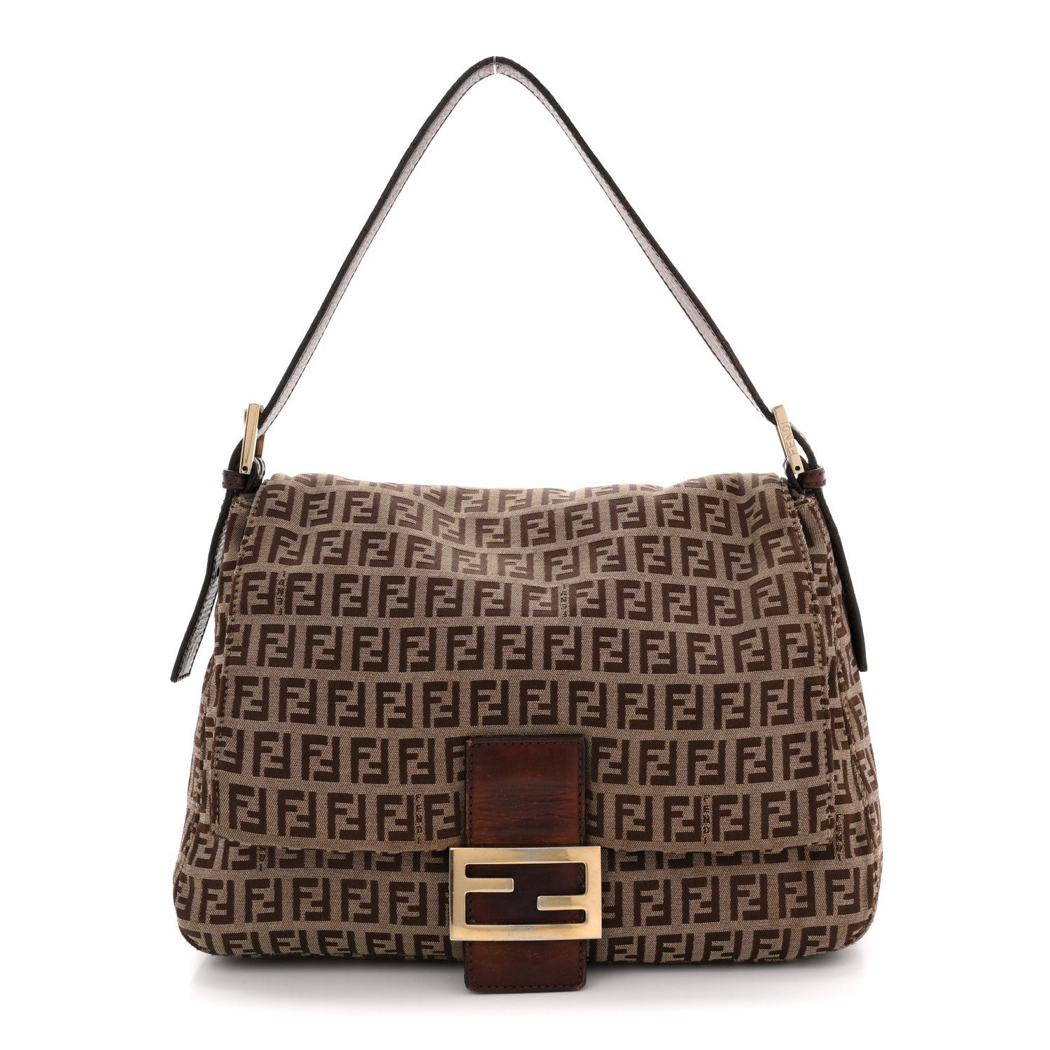 Fendi Fendi Zucchino Vitello Mama Baguette Mogano Panna Bruciato