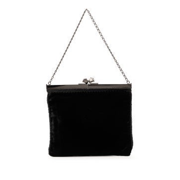 Velvet Velluto Ricamo Tulip Kisslock Frame Bag