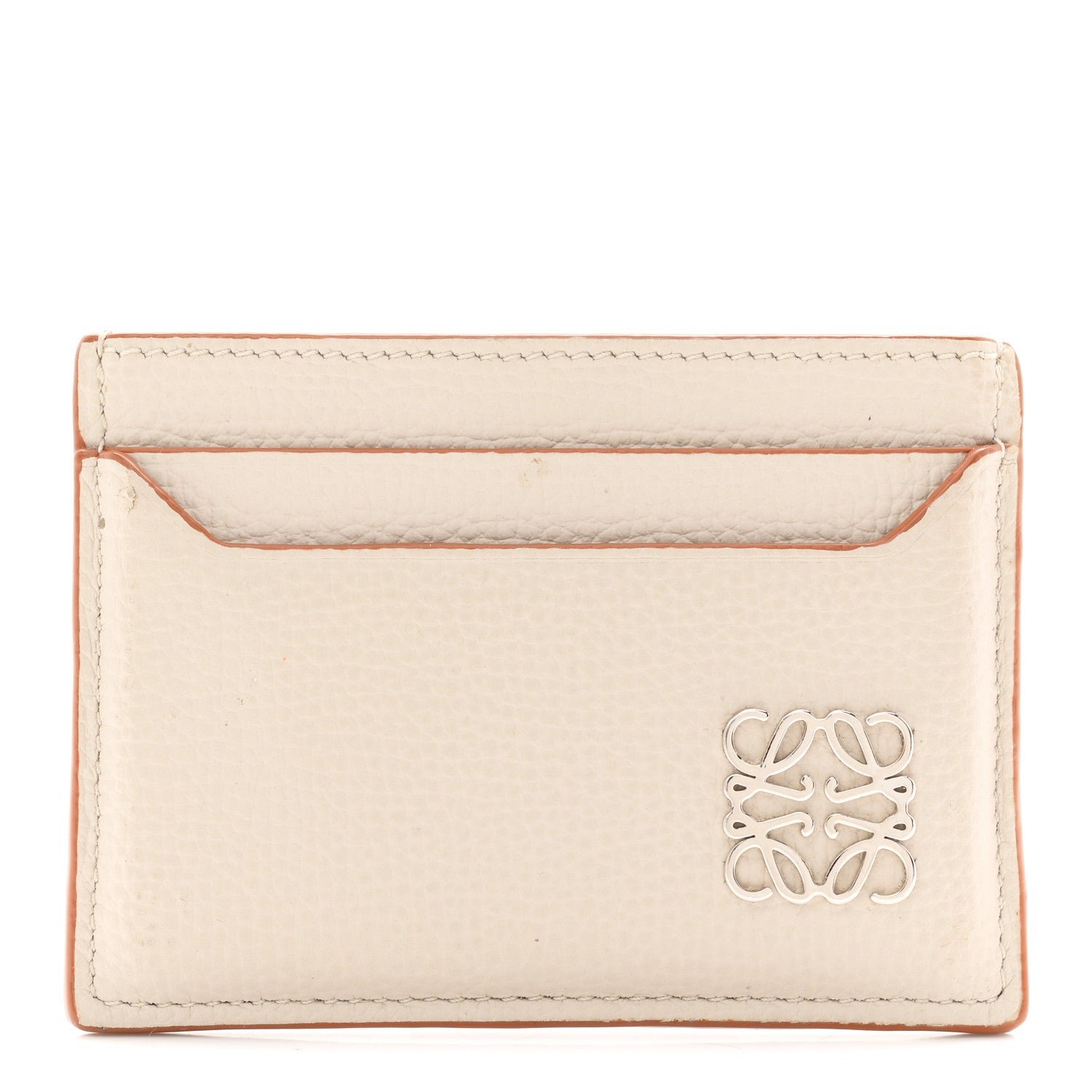 Loewe Loewe Soft Grained Calfskin Anagram Card Holder Light Oat