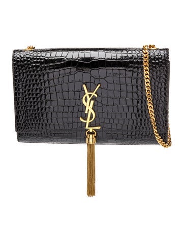 Embossed Leather Kate tassel bag